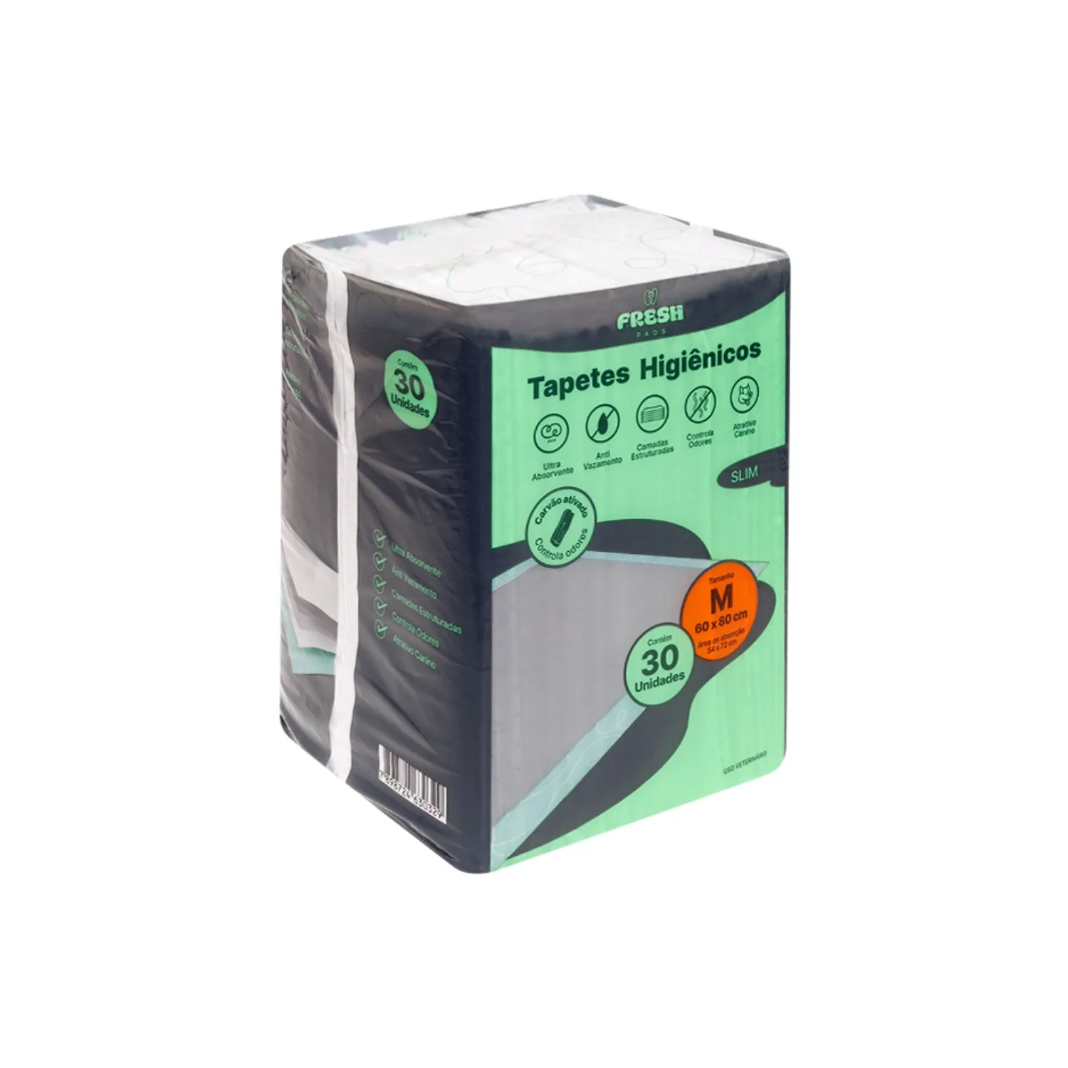 Tapete Higiênico Fresh Pads Slim Carvão 60x80 cm