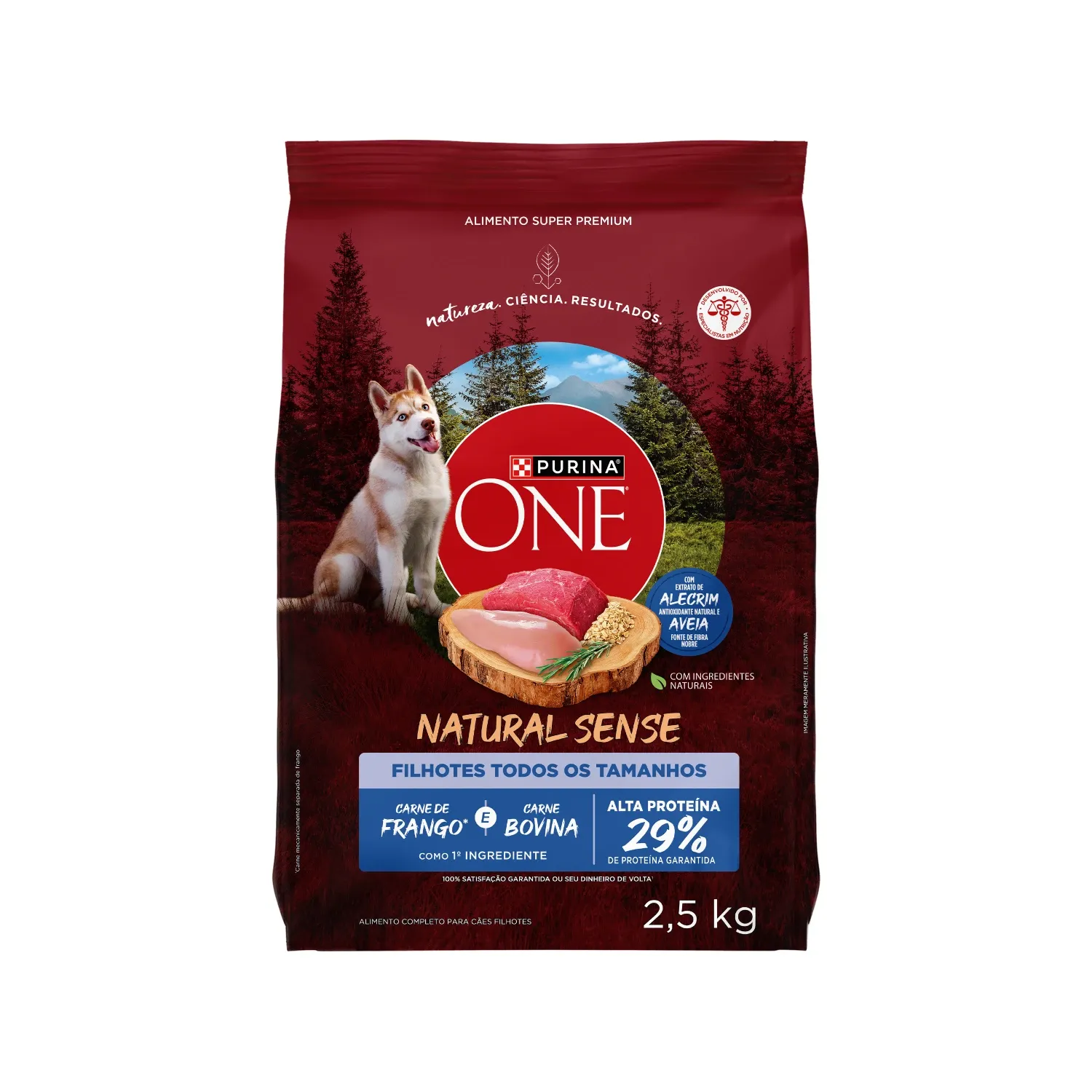Ração Purina One Natural Sense Cães Filhotes Frango e Carne