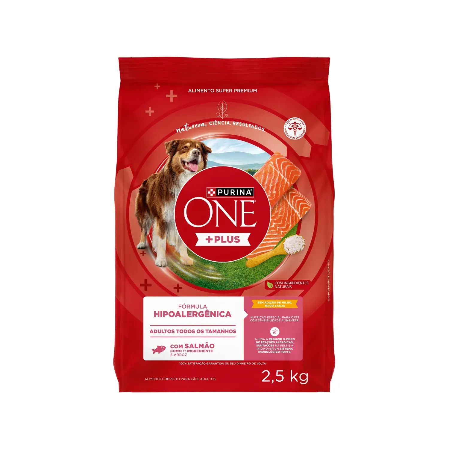 Ração Purina One Plus Hipoalergênico Cães Adultos Salmão