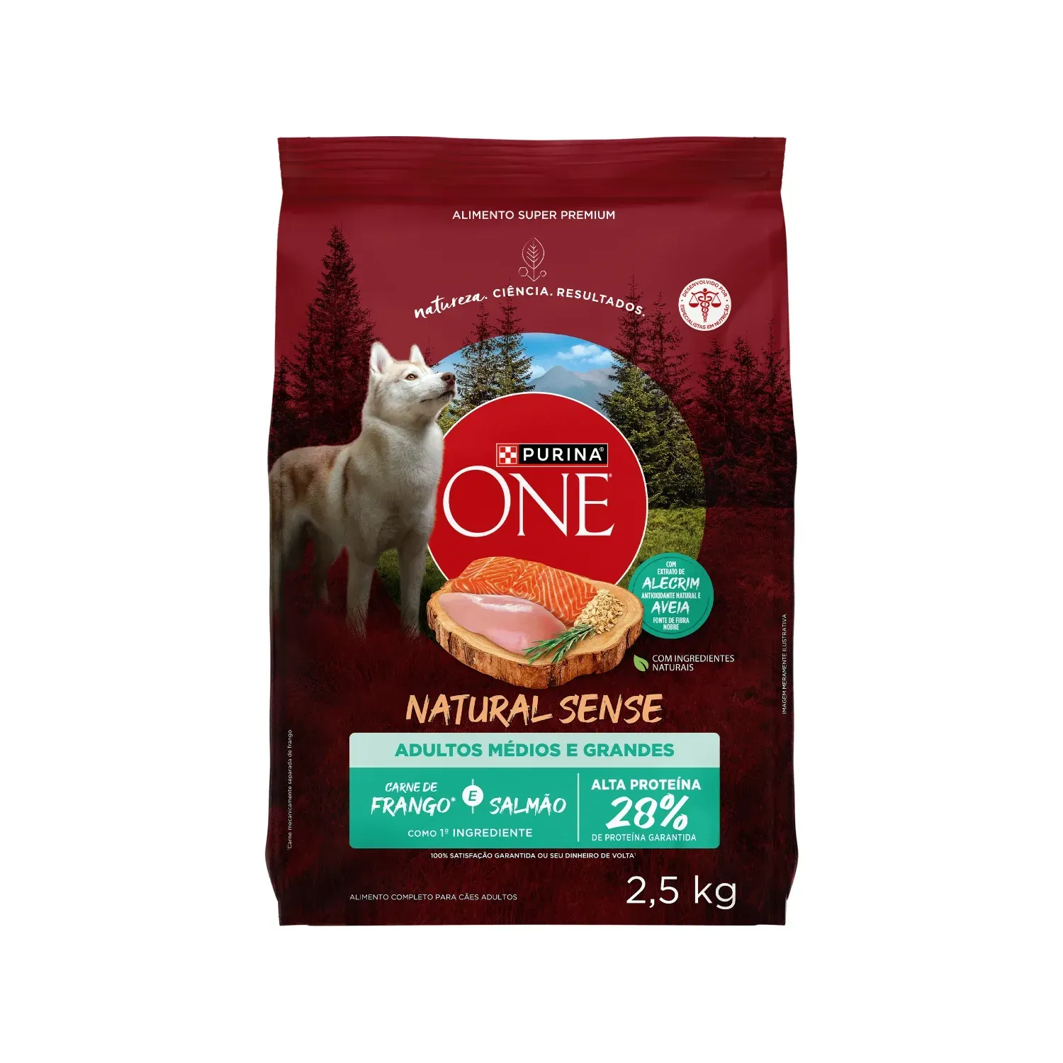 Ração Purina One Natural Sense Cães Adultos Médios e Grandes Frango e Salmão