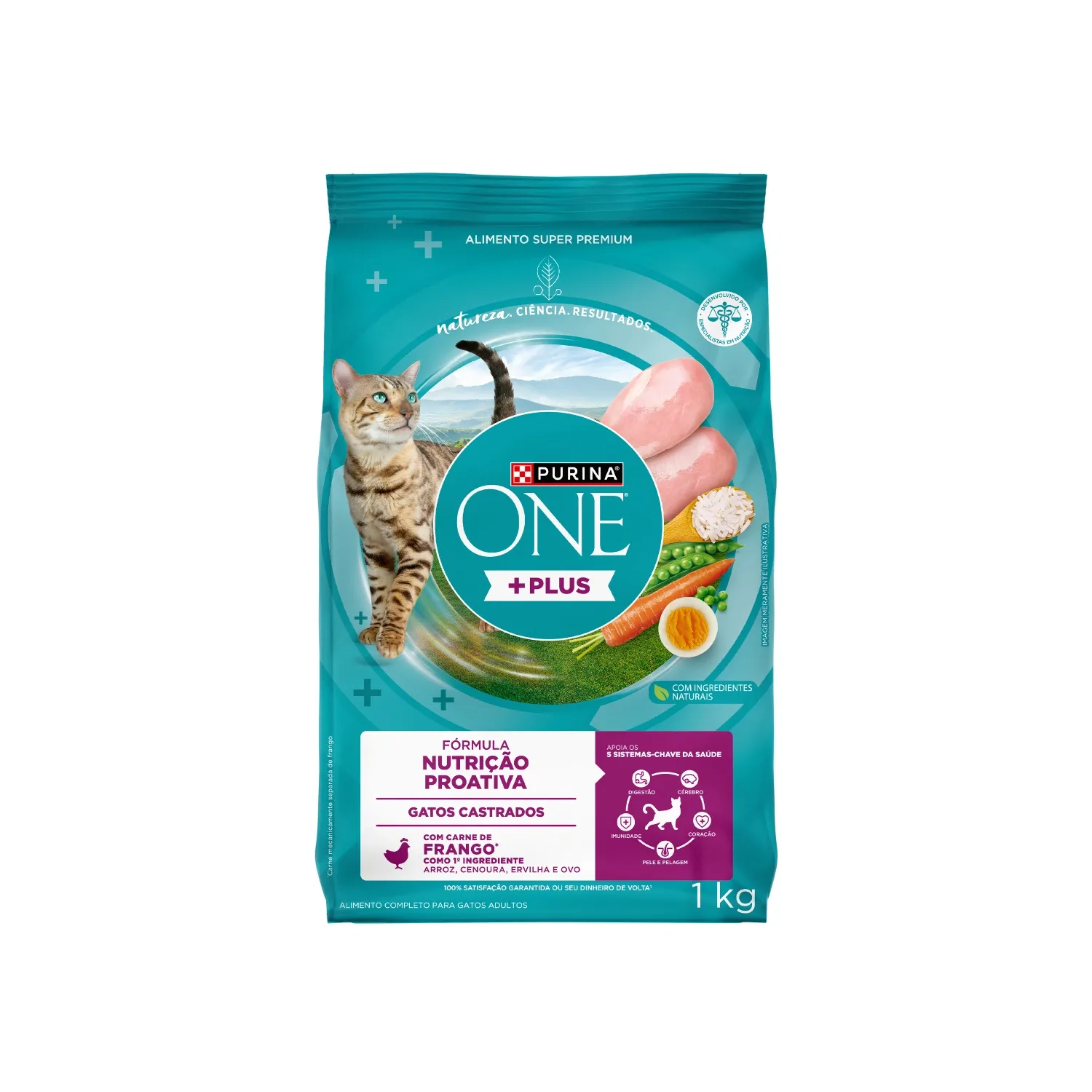 Ração Purina One Plus Nutrição Proativa Gatos Adultos Castrados Frango