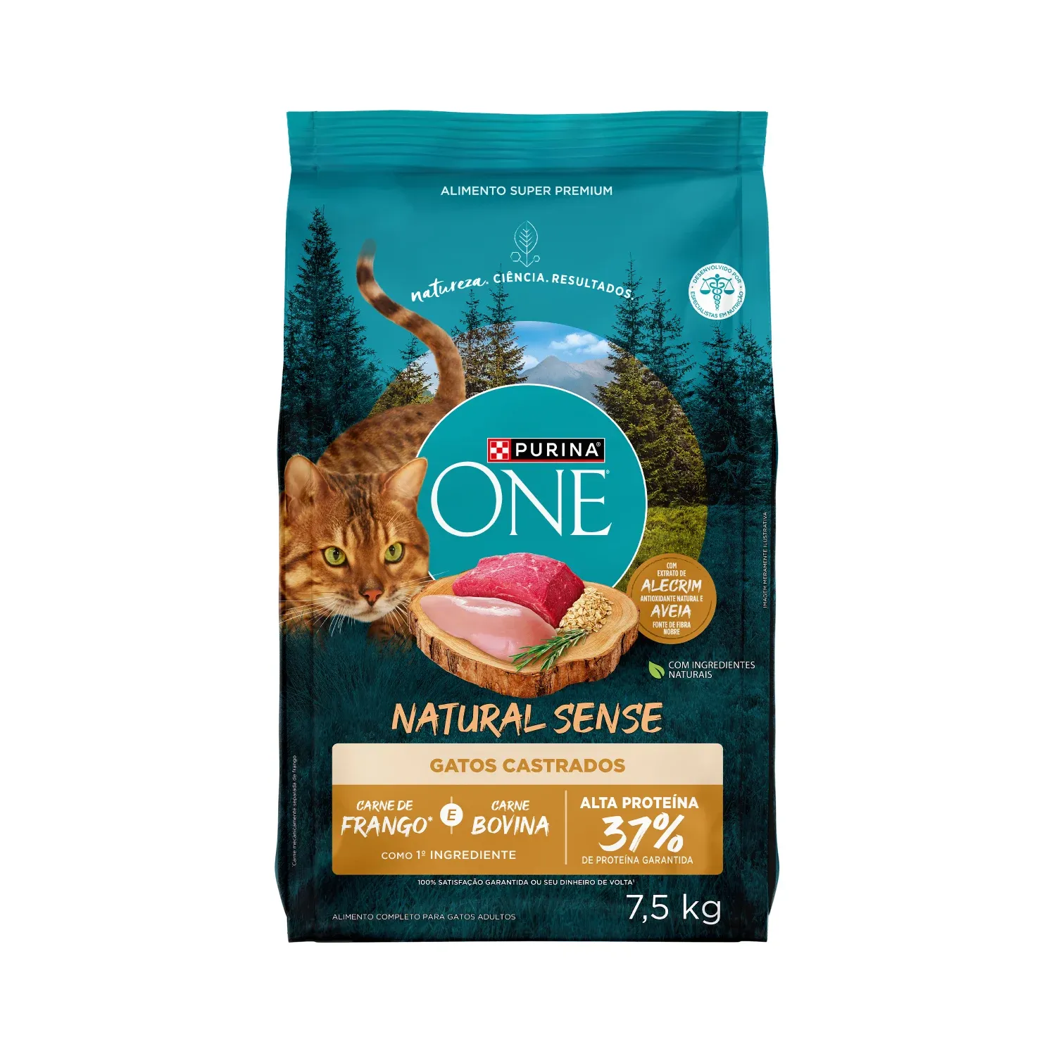 Ração Purina One Natural Sense Gatos Adultos Castrados Frango e Carne