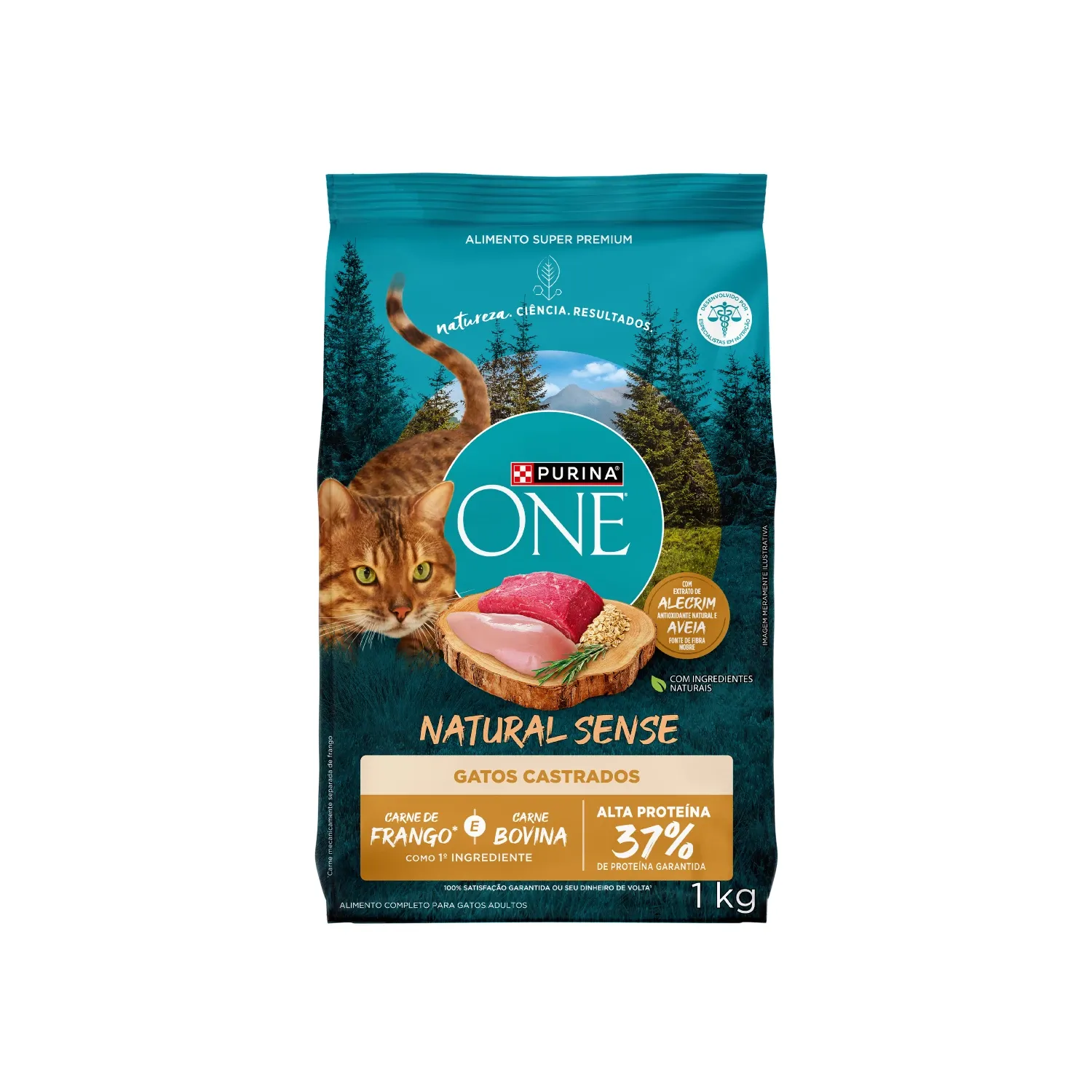 Ração Purina One Natural Sense Gatos Adultos Castrados Frango e Carne
