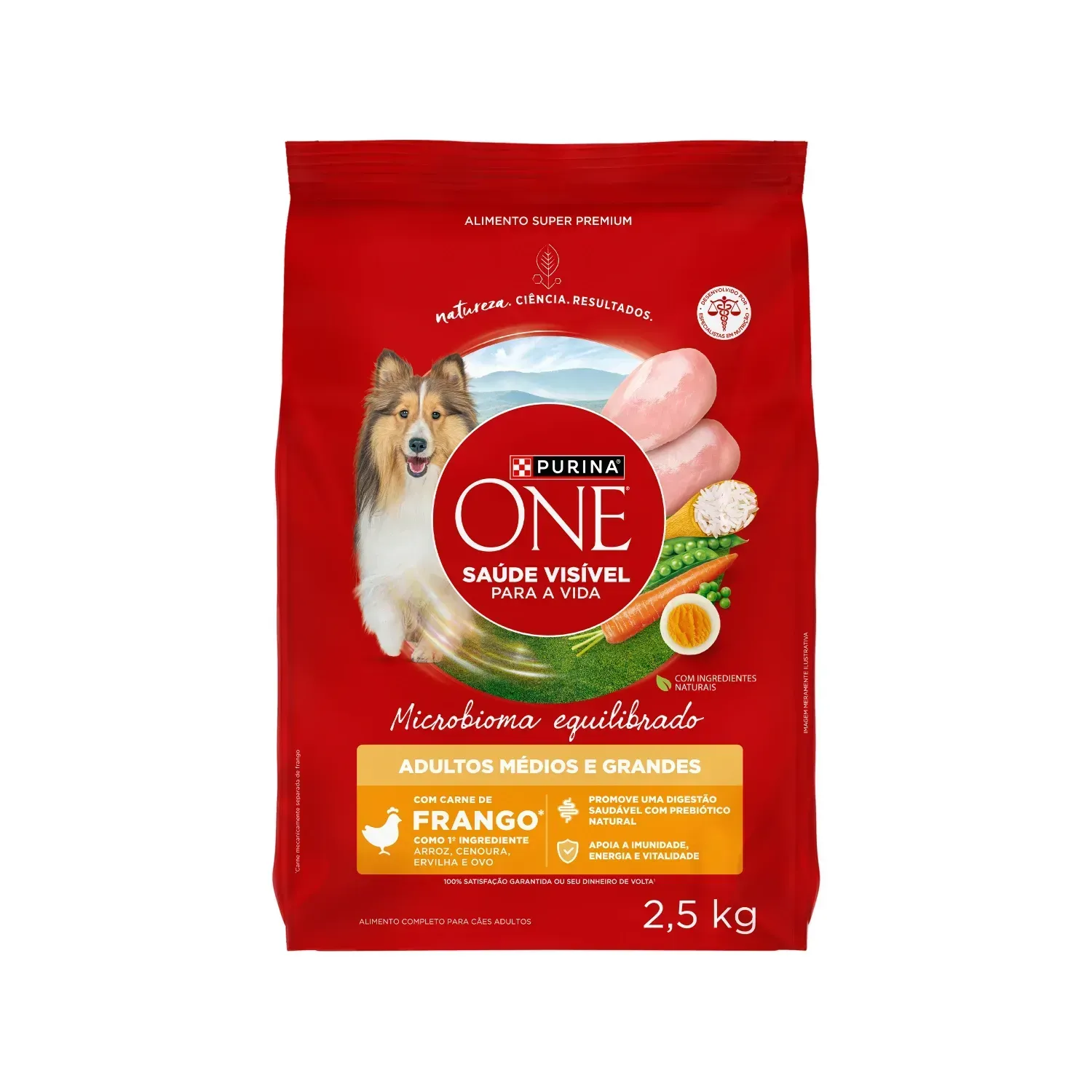 Ração Purina One Microbioma equilibrado Cães Adultos Médios e Grandes Frango
