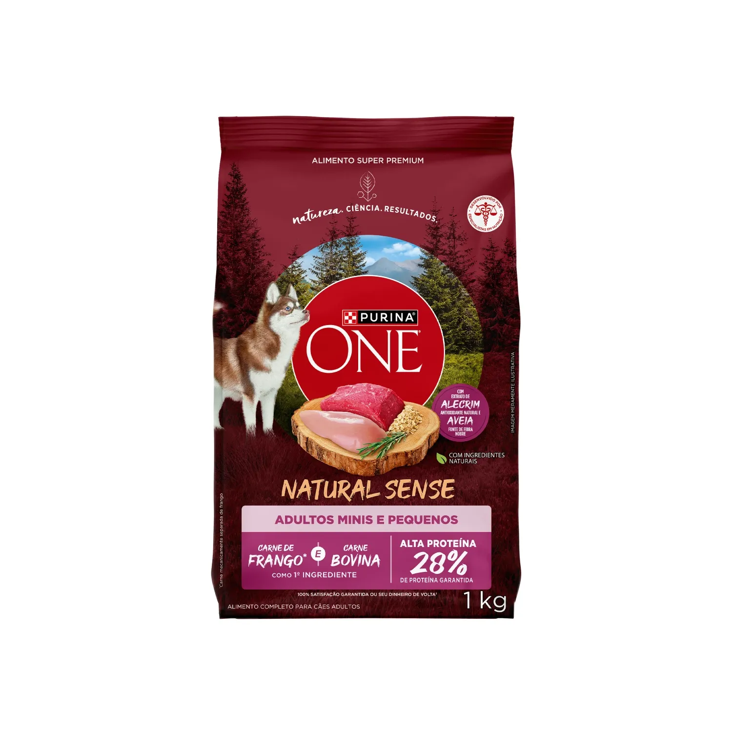 Ração Purina One Natural Sense Cães Adultos Minis e Pequenos Frango e Carne