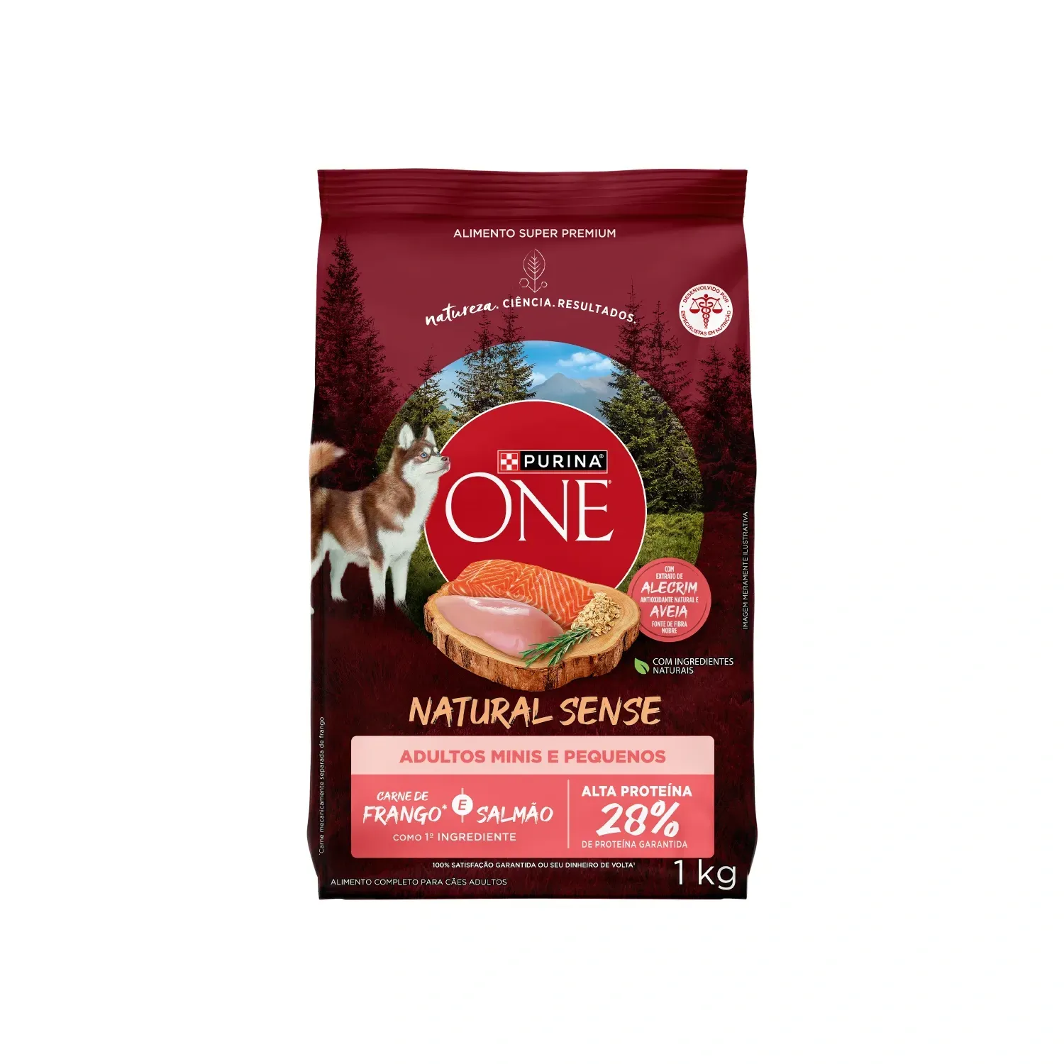 Ração Purina One Natural Sense Cães Adultos Minis e Pequenos Frango e Salmão