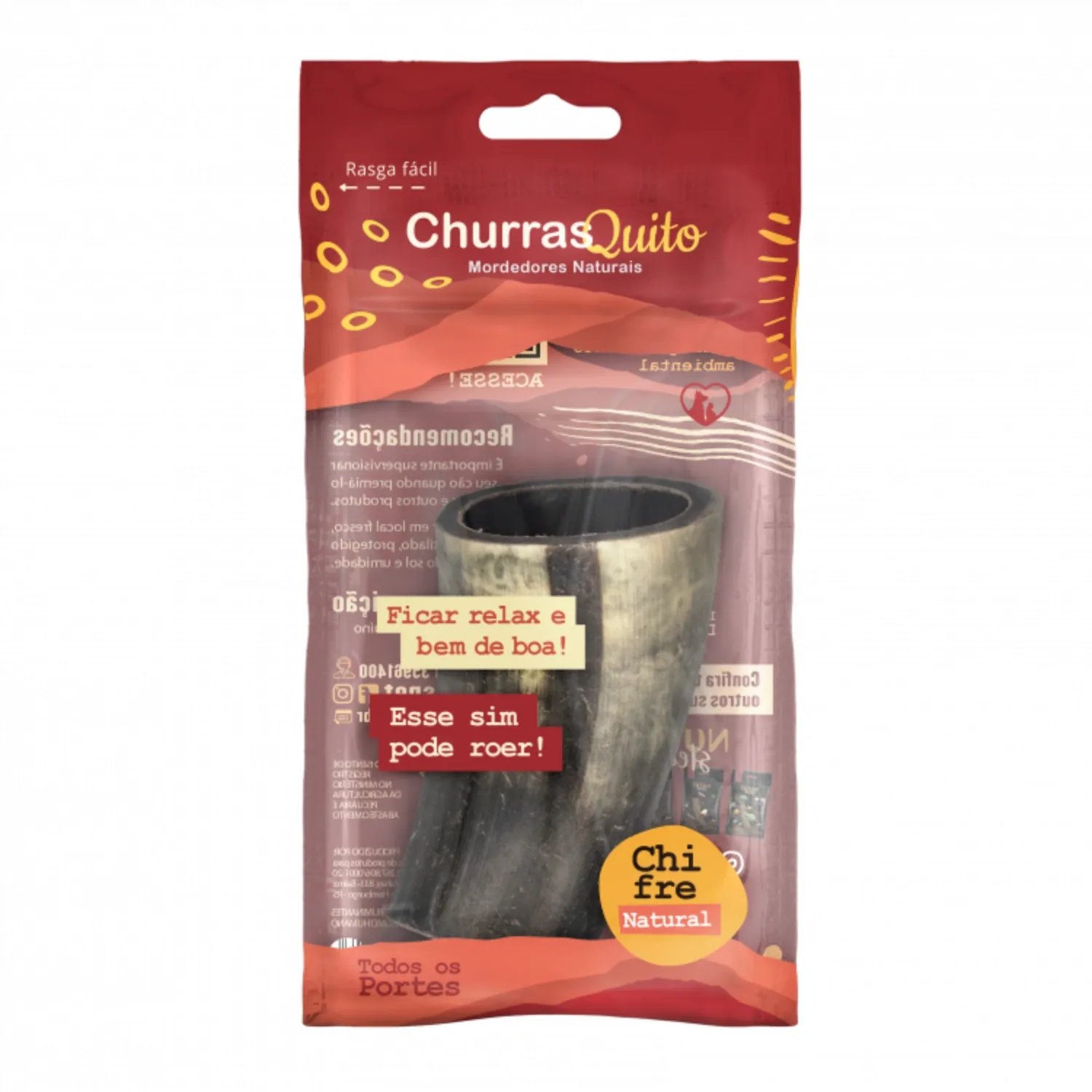 Chifre Bovino Natural Churrasquito para Cães