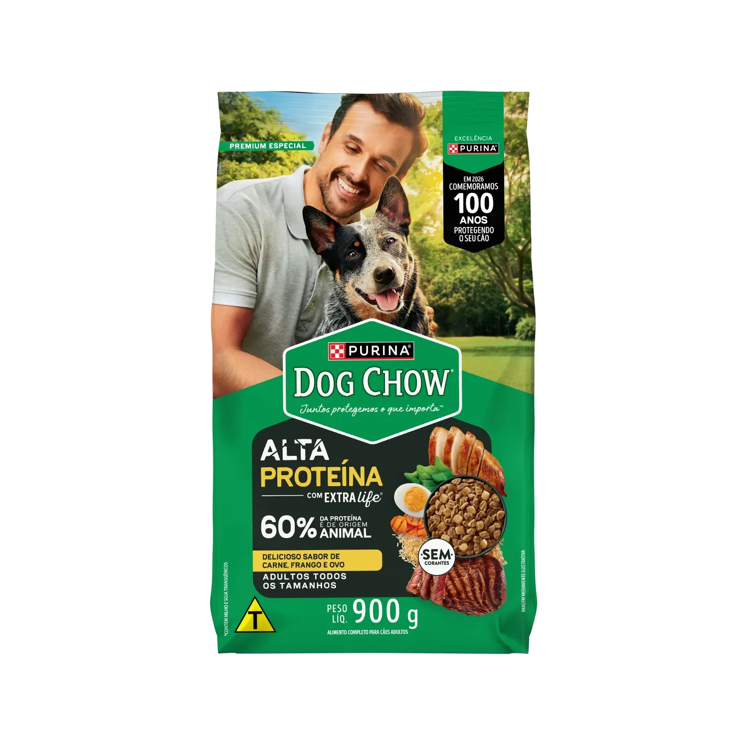 Ração Dog Chow Alta Proteína para Cães Adultos Carne, Frango e Ovo