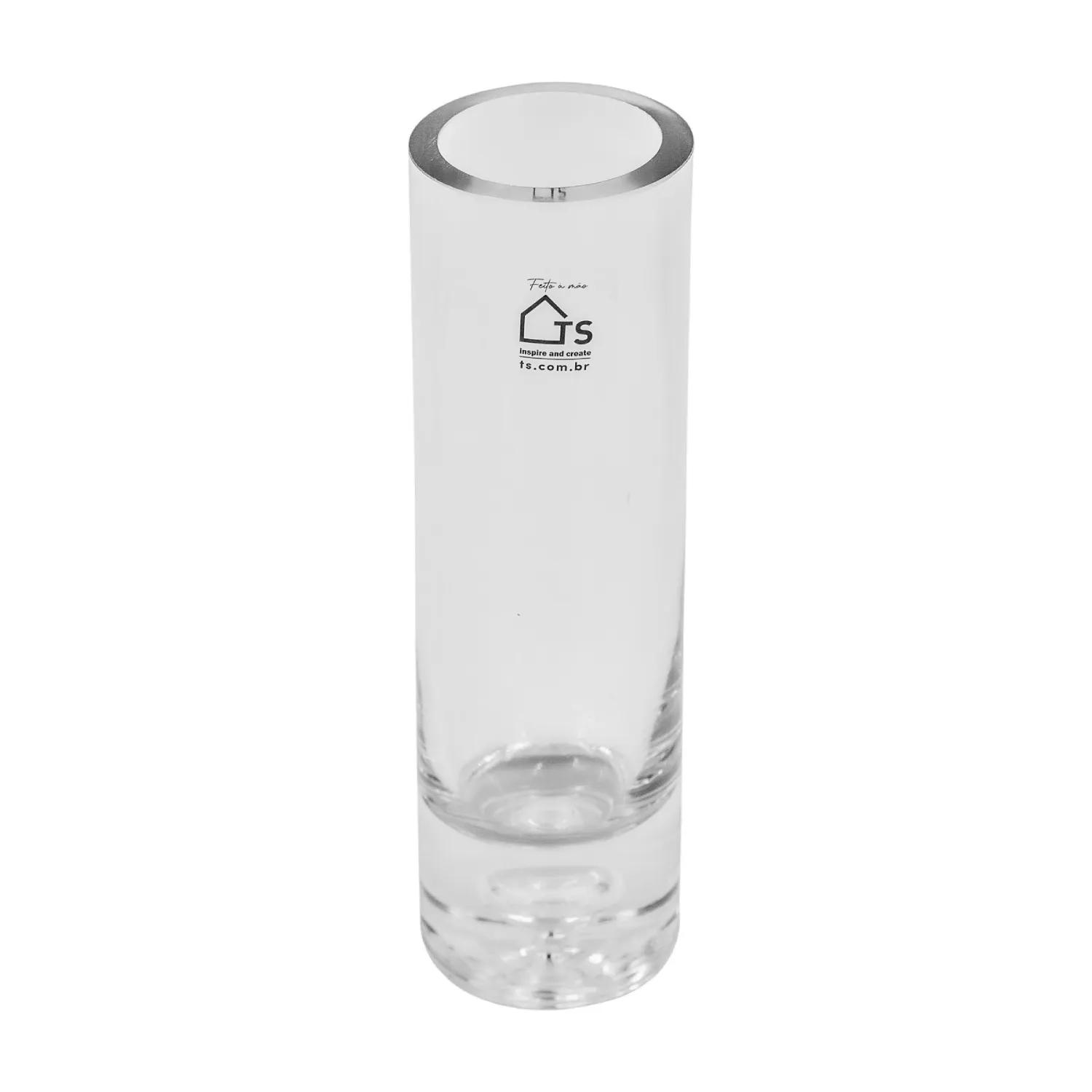 Vaso de Vidro Artesanal Cilindro Gota TS Brasil
