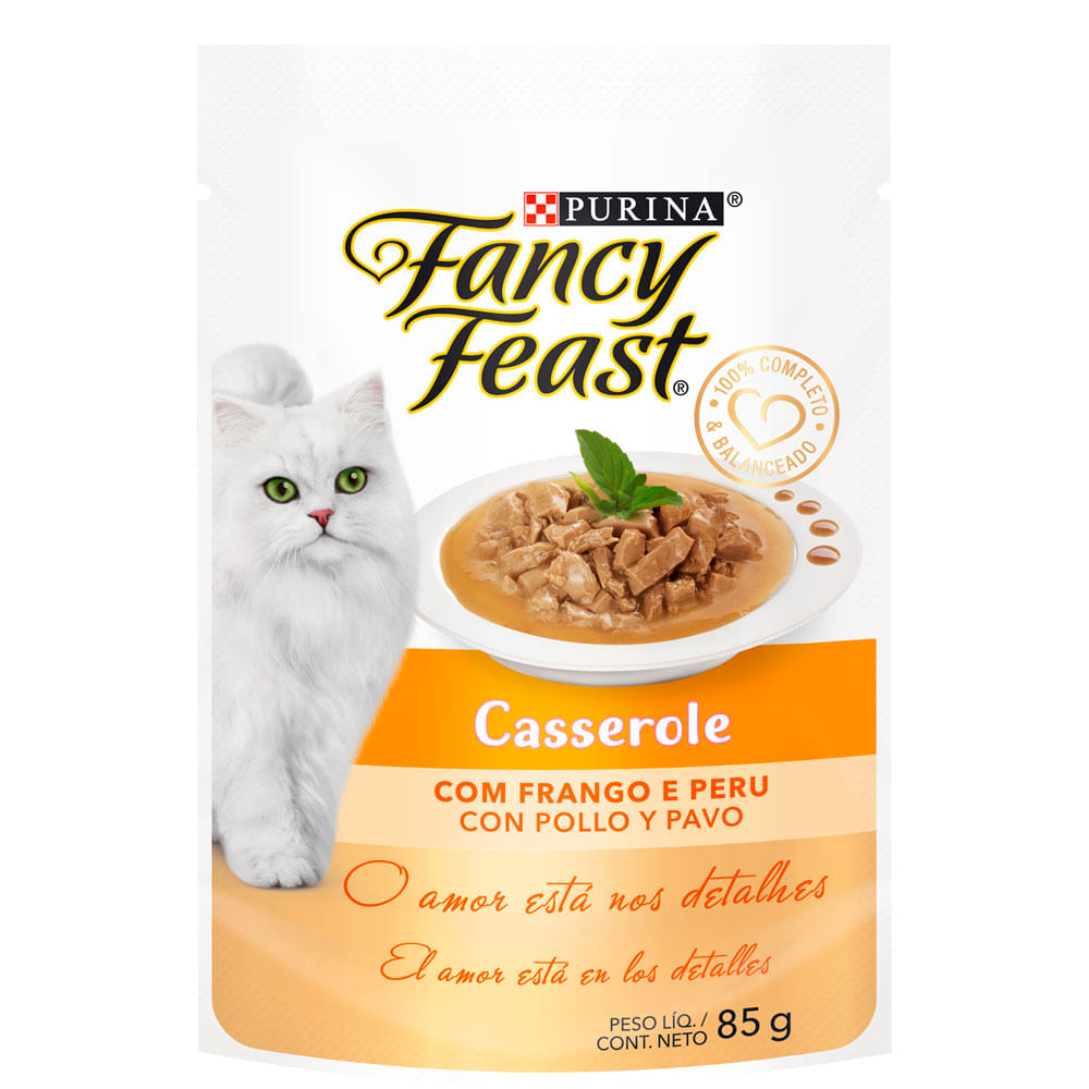 Ração Úmida Fancy Feast Casserole Frango e Peru