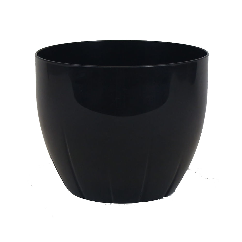 Cachepô Bojudo Plástico Preto Vasos Vogue