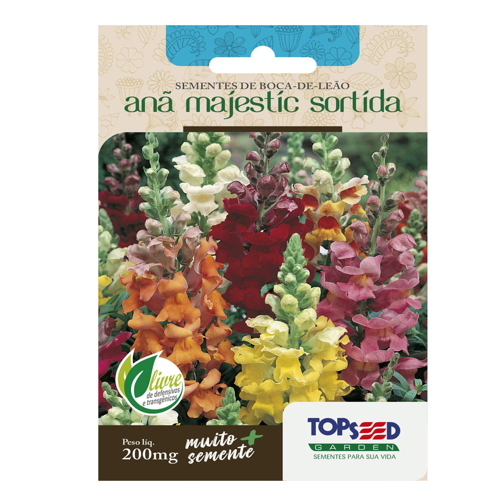 Sementes de Boca de Leão Anã Majestic Sortida Tradicional Topseed Garden