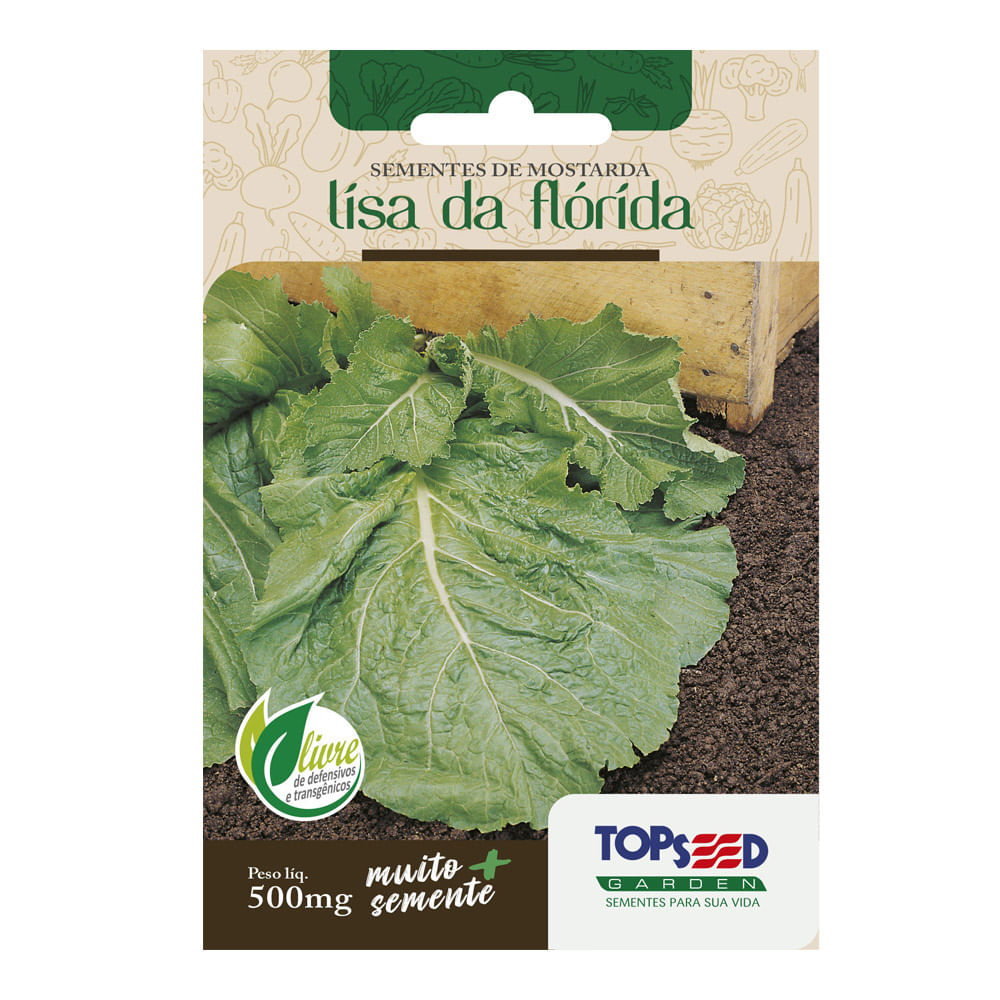 Sementes de Mostarda Lisa da Flórida Tradicional Topseed Garden