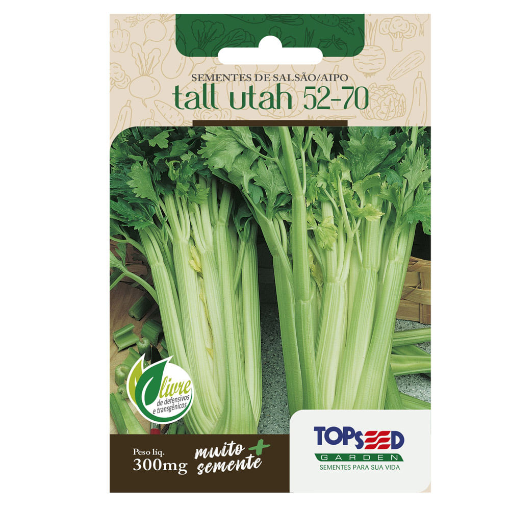 Sementes de Salsão Aipo Tall Utah Tradicional Topseed Garden